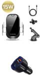Efox Incarcator car Automatic sensor, fast wireless chargers, S6 VERSIUNE NOUA, pentru iphone 8/ 8+ /X /Xr /Xs / XsMAX, 7, 5W, prindere grila ventilatie, + ventuza+ fast car chargers 9v/3.1A, . ORIGINAL S6