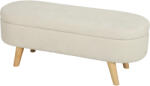 HOMCOM Bancă, Banchetă, Capăt de Pat, Spațiu de Depozitare 2 în 1 din Țesătură cu Picioare din Lemn, 110l x 40P x 43H cm, Crem | Aosom Romania (831-795V01CW)