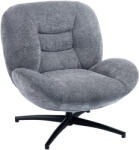 HOMCOM Fotoliu living rotativ, fotoliu lounge cu șezut lat, cotieră integrată, aspect chenille, Gri închis | Aosom Romania (83B-546V00CG)