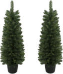 HOMCOM Set de 2 brazi artificiali, 120 cm, brad pentru intrare cu 170 vârfuri de crengi, bază de ghiveci, verde | Aosom Romania (83C-280V00GN)