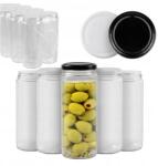 Bimberek 70 db-os hosszú, 500 ml-es befőttesüveg készlet fedővel, lekvárhoz, mézhez, savanyúságokhoz, fűszerekhez, fekete/fehér színben (ZES001731)