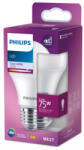 Philips LED fényforrás E27 75W gömb, matt, hideg