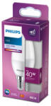 Philips LED fényforrás E14 40W gyertya, matt, hideg