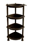 MEGA PLAST négyszintes sarokpolc, 78 × 25 × 33 cm, wenge