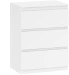 HOMCOM Fiókos szekrény 3 fiókkal, 60 x 40 x 79cm farostlemez, fehér (83D-119V90WT)