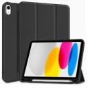 Gigapack Tok álló, bőr hatású (aktív FLIP, oldalra nyíló, TRIFOLD, asztali tartó, ceruza tartó) FEKETE ipad 2025 (GP-133371) (GP-133371)