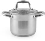 Voltz Oală adâncă Oliver Voltz OV51211E20, 4 l, Ø20x15 cm, capac din sticlă, oțel inoxidabil, compatibilă cu plitele cu inducție, argintie (OV51211E20)