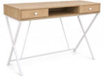 Brius Birou stil industrial, MDF melaminat, cu 2 sertare si raft, cadru metalic, 120x50x81 cm, stejar artisan (AK-26968894)
