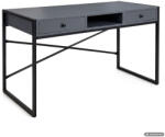 Brius Birou stil industrial, MDF melaminat, cu 2 sertare si raft, cadru metalic, 123x48x81 cm, gri grafit (AK-26968719)