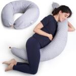 TYPEC Pernă gravide și alăptare 2 în 1 Niimo® XXL, pernă ergonomică multifuncțională pentru dormit pe lateral și suport corp