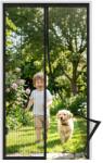 MYCARBON Mágneses Szúnyogháló Ajtóra 110x220 cm Fekete Rovarfüggöny Erkélyre Teraszra Fúrás Nélkül Csúszóajtóhoz Nappaliba