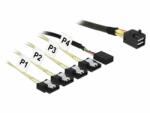 Delock Cablu Mini SAS SFF-8643 > 4 x SATA 7 pini + Sideband 0.5m metal, Delock 83315 (83315)