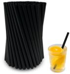 FloraVigo 100 db újrafelhasználható szívószál - 15 x 0, 8 cm műanyag szívószál koktélhoz, kávéhoz, italokhoz és bulikhoz