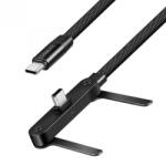 LogiLink Cablu USB 2.0 type C la USB type C 240W cu stand T-T 1.5m brodat Negru, Logilink CU0450 (CU0450)