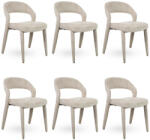 MaMaison KOS Étkezőszék Készlet Szenilszövet Bézs Elegáns Design (6 db) (KHM-MM1501100299-SET6)
