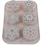 Senzi Cosmetics Szilikon Sütemény Sütőforma 6xHópehely Snowflakes MF-059 (MF-059)