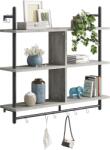  Bestier fali polc 3 szintes 100x94 cm loft 8 akasztóval (X002CENKKR)