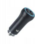 Setty autós telefontöltő 2x Usb-a 3A 15W fekete erős (GSM187607)
