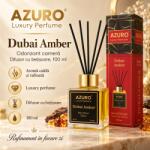 Azuro Odorizant Cameră Azuro Aquamarine Luxury Perfume, Difuzor cu Bețișoare, Parfum Ambiental Fresh, 100 ml