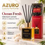 Azuro Odorizant Cameră Azuro Ocean Fresh Luxury Perfume, Difuzor cu Bețișoare, Aromă Lemnoasă, Parfum Ambiental Fresh, 100 ml