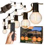 Smartled Kerti Fényfüzér 10 m 15x Led izzó E12 Távirányító Tompítható IP65 (Lampki Ogrodowe 4461)