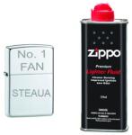  Bricheta Argintie Gravata No. 1 Fan Steaua Si Lichid Zippo (DLMGG-369) Bricheta