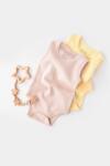 BabyCosy Set 2 body-uri fara maneci bebe unisex -100% bumbac organic - Galben/Roz, BabyCosy (Marime: 9-12 luni) (BC-CSYW1002-9)