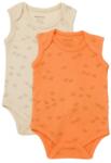 BabyCosy Set 2 body-uri fara maneci Printed, BabyCosy, 50% modal+50% bumbac, Stone/Apricot (Marime: 6-9 luni) (BC-CSYM11117-6)
