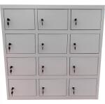 Plus Mobilier Dulap metalic Asamblat Premium cu 12 compartimente pt. pastrare valori, 900x500x900 mm (LxlxH), PLUS gri Dulap metalic 12 (61004455) Dulap arhivare