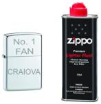  Bricheta Argintie Gravata No. 1 Fan Craiova Si Lichid Zippo (DLMGG-373) Bricheta