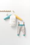 Tongs baby Set cu pantalonasi si body cu maneca lunga pentru bebelusi Monster, Tongs baby (Marime: 18-24 Luni, Culoare: Turcoaz) (tgs_4403-2)