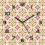 Coloray Üveg falióra Virágos mintás piros-barna 30x30 (pl-zsk-30x30-TD-264)