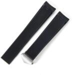  Curea tip Tag Heuer silicon neagră 22mm cu capăt curbat