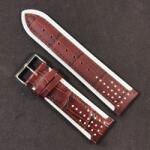 Arc Curea Ceas „Mocha Contrast 2F22MD - Piele Naturală Maro Închis cu Margini Albe (24mm) (A-2F22MI)