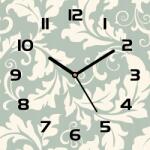 Coloray Üveg falióra Levél tapéta retro stílusban 30x30 (pl-zsk-30x30-TD-189)