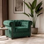 IV Interior Concept Fotolui clasic stil englezesc Chesterfield verde (A-49285 VC)