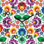 Coloray Üveg falióra Ómagyar virágmintás 30x30 cm (pl-zsk-30x30-TD-279)