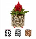 Fisura Kerámia kaspó Lábakon Animal Print Barna Leopárd