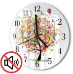 TULUP Kerek Üveg Óra Modern Színes Fa Fekete Tippek Fi30 cm (010010500040200172033)