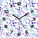 Coloray Üveg falióra Lila-kék virágok 30x30cm (pl-zsk-30x30-TD-277)