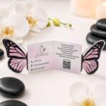 Art Gift Decor Pop-up визитка Розова пеперуда за масажно и козметично студио