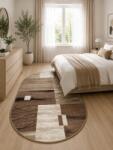 Luna Covor Oval Luna 1805-12, Marime 50 x 80 cm, Bej, Maro, Inaltime Fir 6 mm, Antialergic, Polipropilena, Living, Dormitor, Sufragerie, Birou Covor