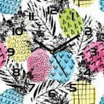 Coloray Üveg falióra a szobába Színes ananász 30x30 cm (pl-zsk-30x30-TD-439)