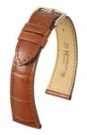 Hirsch Curea Hirsch London Alligator (NO QR) - maro auriu, mat - 20 mm - L - Standardní délka (doporučujeme) - 16 mm - De aur + 5 ani garanție și cadou GRATUIT (P89850)