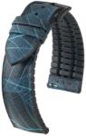 Hirsch Curea Hirsch Leaf - albastră - 20 mm - M - Střední délka - 18 mm - Negru + 5 ani garanție și cadou GRATUIT