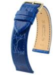 Hirsch Curea Hirsch Genuine Croco - albastru regal, lucios - 13 mm - M - Střední délka - 10 mm - Aur roz + 5 ani garanție și cadou GRATUIT (P99651)
