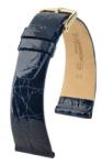 Hirsch Curea Hirsch Prestige Crocodile - albastru - 20 mm - L - Standardní délka (doporučujeme) - 16 mm - De aur + 5 ani garanție și cadou GRATUIT (P83738)