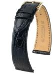 Hirsch Curea Hirsch Genuine Croco - negru, lucios - 14 mm - M - Střední délka - 12 mm - De aur + 5 ani garanție și cadou GRATUIT (P80747)
