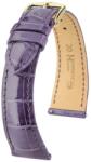 Hirsch Curea Hirsch London Alligator - lila, lucioasă - 22 mm - L - Standardní délka (doporučujeme) - 20 mm - De aur + 5 ani garanție și cadou GRATUIT (P87223)