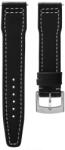 Biatec Curea din piele Biatec Marine | Neagră - 20 mm - Argint + 5 ani garanție și cadou GRATUIT